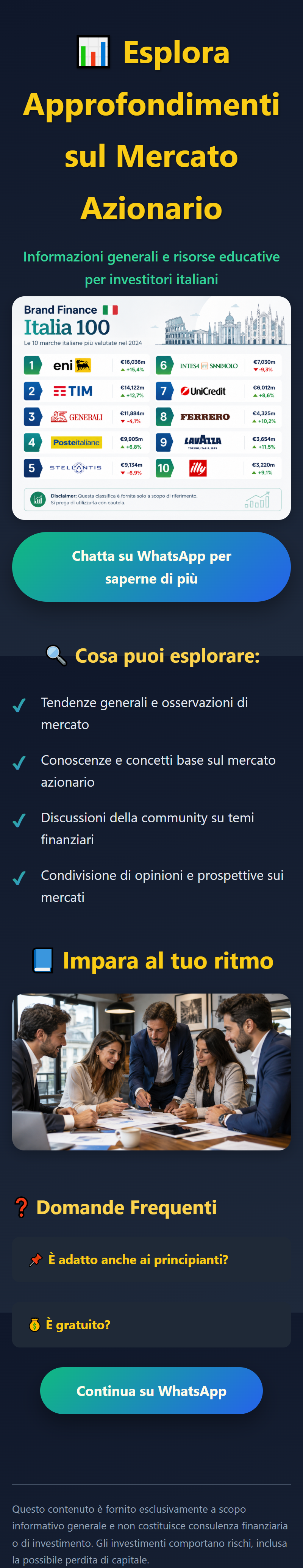 Condivisione della community e informazioni